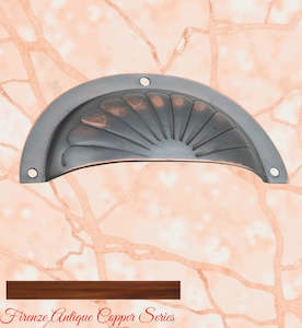 Regal Antiqued Copper Classico Fluted Cup Drawer pull