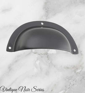 Noir series Matt Black Classico smooth Cup Drawer pull