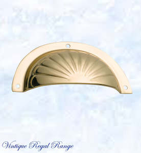 Regal Polished Brass Classico Fluted Cup Drawer pull