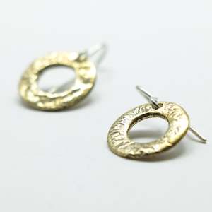 E15 - Reticulated Brass Pīrori earrings - WHOLESALE