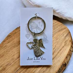 Silver Angel Keyring A4