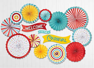 Carnival Paper Fans Decorating Kit pk15