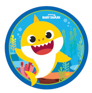 character party plates: Baby Shark Small Plates pk8