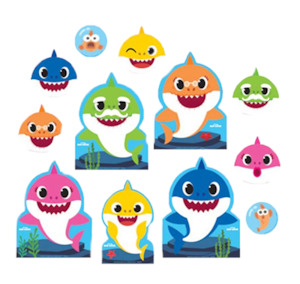 Party Decorations: Baby Shark Cutouts Decorations pk12