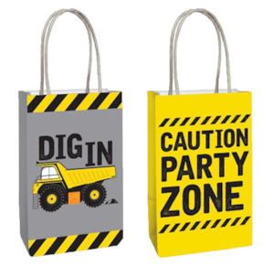 Construction Kraft Loot Bags pk8