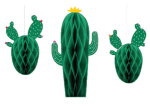 Cactus Honeycomb Hanging Decorations