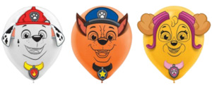 Paw Patrol 30cm Latex Balloons with Paper Adhesive Add-Ons