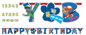 Paw Patrol Party Theme: Paw Patrol Add an Age Birthday Banner