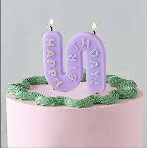 Pastel Wave Happy Birthday Candle