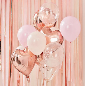 Rose Gold and Blush Balloon Bundle pk12