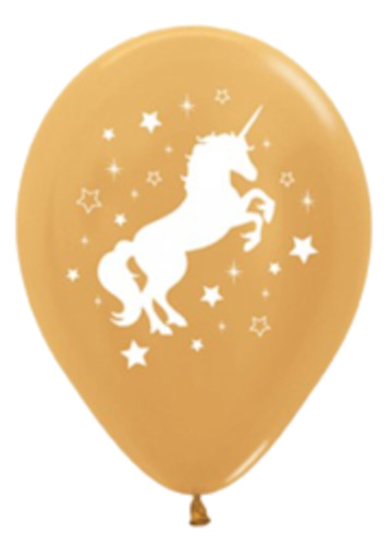 Unicorn Party Theme: Gold Unicorn Party Balloon