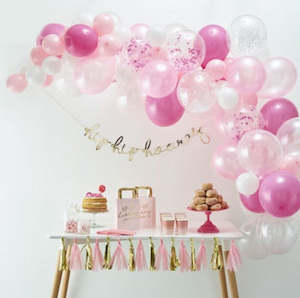 Pink White Balloon Arch Kit