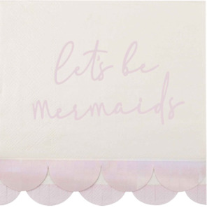 Mermaid Scalloped Party Napkins pk16