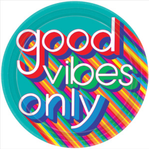 Good Vibes 70's Large Party Plates