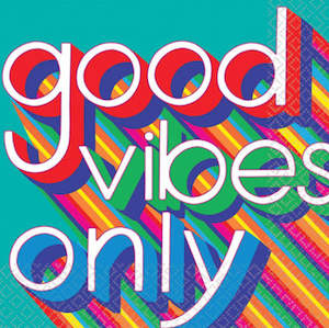 Disco Fun Party Theme: Good Vibes 70's Lunch Napkins