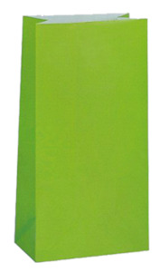 Lime Green Paper Loot Bags pk12