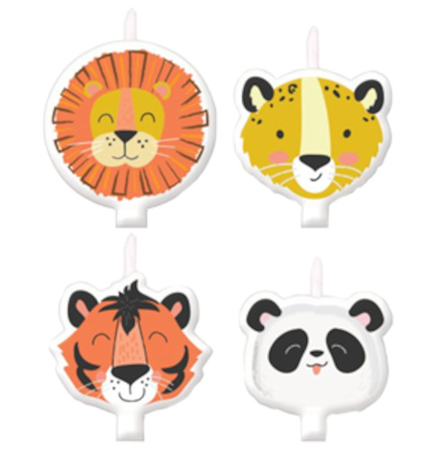 Jungle Safari Party Candles pk 4