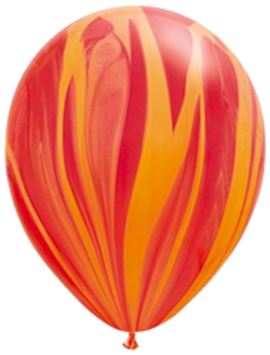 Safari Jungle Party Decorations: Red Orange Marble Balloon