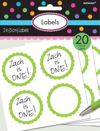 Green Scalloped Party Labels