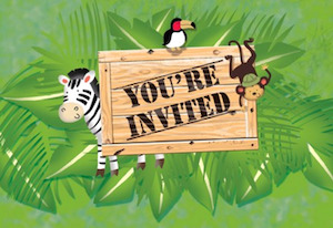 Safari Jungle Party Invitations