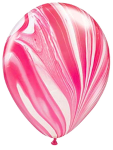 Hot Pink Party Supplies: Red White Marble Balloon