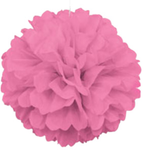 Hot Pink Party Supplies: Pink Puff Ball Decoration