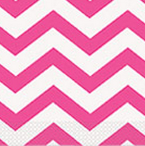 Hot Pink Party Supplies: Hot Pink Chevron party Napkins