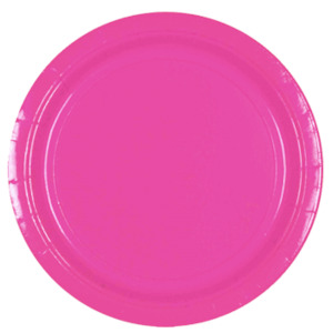 Hot Pink Party Supplies: Pink Small Party Plates pk 20