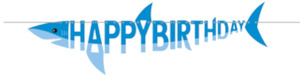 Shark Party Ribbon Birthday Banner