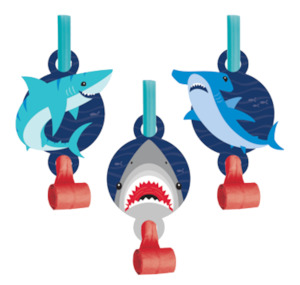 Shark Party: Shark Party Party Blowers pk8