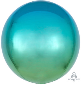 Blue Green Ombre Orbz Foil Balloon