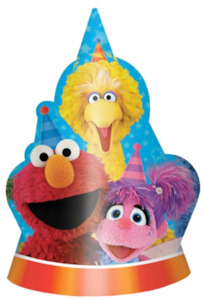 Sesame Street Party Theme: Sesame Street Party Hats pk8