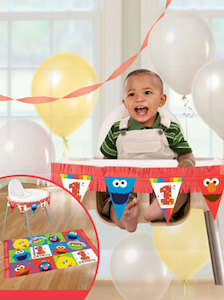 Elmo Turns 1 - High Chair Decorations Kit