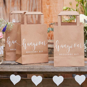 Hens Party Theme: Rustic Wedding Hangover Cure Bags pk5