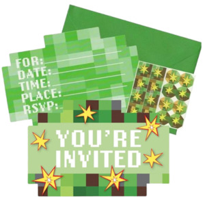 Minecraft TNT Party Invitations