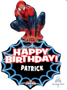 Spiderman Party Theme: Spiderman Foil 'Happy Birthday' Balloon Personalise It!