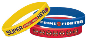 Spiderman Party Theme: Spiderman Rubber Bracelets