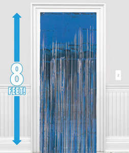 Transformers Party Theme: Blue Metallic Foil Curtain