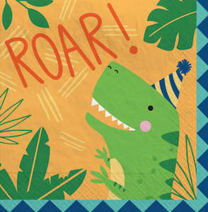 Dino-Mite Dinosaur Party Napkins pk16