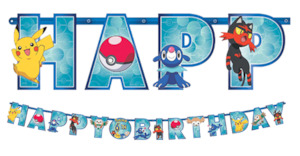 Pokemon 'Add an Age' Happy Birthday Banner