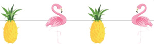 Tropical Pineapple & Flamingo Party Banner