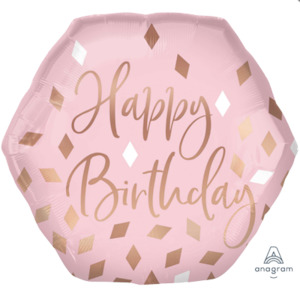 Pink Blush Party Theme: Pink Blush XL Happy Birthday Foil Balloon