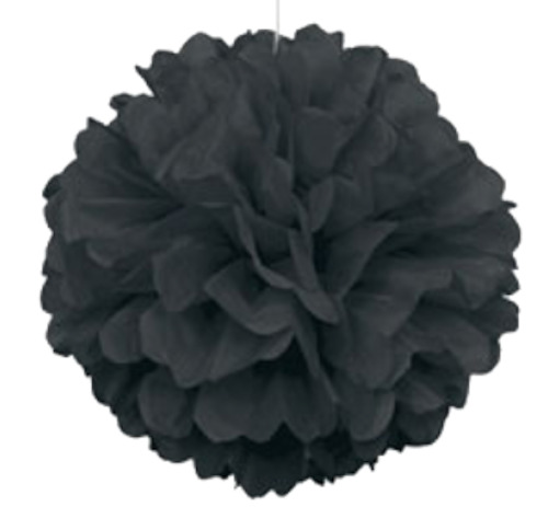 Hollywood Party Theme: Black Puff Ball Decoration