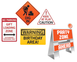 Construction Party Theme: Big Dig Construction Party Signs x 5