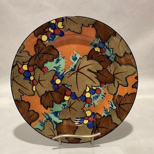 Vintage: Royal Doulton Art Deco Brown Leaves Plate