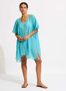 Seafolly womens kaftans - Atoll blue