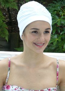 Fashy swimming cap - ruched turban - white