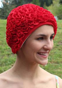 Fashy swimming cap - red frills