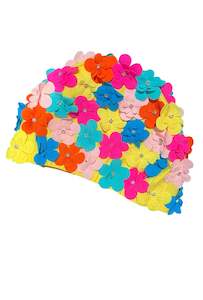 JS swimming cap - multi flowers