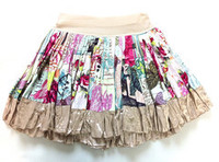 Bella Rose Print Cotton Skirt w/ Nude Satin Trim : Sample Size age 6 - | KAF KIDS